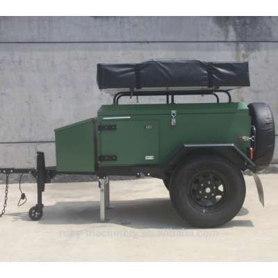 Green Mini Car Folding Tent Camper Trailer with Roof Tent